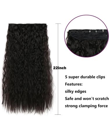 Hair Extensions Clip In Hair Extensions Synthetic Corn Wave 5 Clip in Hair Extensions Heat Resistant Wavy Hairpiece High Temperature 22" for Women Hairpieces Hair Pieces(2) 22inches 2 - Buy Online on GoSupps.com