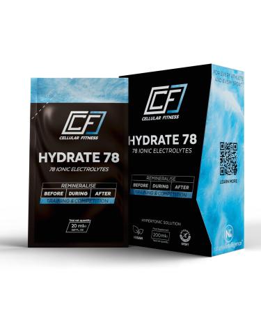 Hydrate 78-10 sachets - 200ml - 100% Natural Electrolyte Hydration Supplement | Prevents Muscle Cramps and DOMS | Complete Hydration | Enhances Endurance Stamina and Strength | Complete Recovery