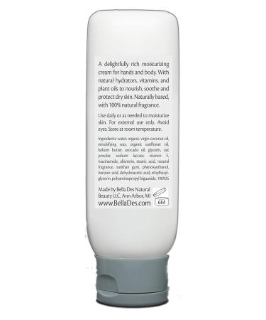 Lavender Mint Ultra Rich Hand Cream | Moisturizing Body Cream | 100% Natural Scent | Organic Coconut Oil and Kokum Butter | 4 ounce tube | by Bella Des Natural Beauty - Buy Online on GoSupps.com