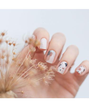 Avoa Beauty Nail Film - Italian Terrazzo Design Self-Adhesive Nail Wraps in Blue & Reddish Brown - Long-Lasting Nail Art for International Shipping - Buy Online on GoSupps.com