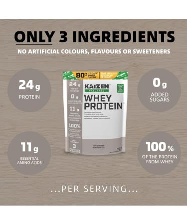 Kaizen Naturals Whey Protein Unflavoured 840g Pouch Unflavoured 27 Servings (Pack of 1) - Buy Online on GoSupps.com