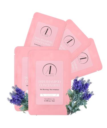 Allove eyelash shampoo concentrate 5 ml * 5 eyelash shampoo for eyelash extensions sensitive and non-charming eyelash extension cleaning concentrate eyelash shampoo-lavender 5ml * 5-confrate-lavender