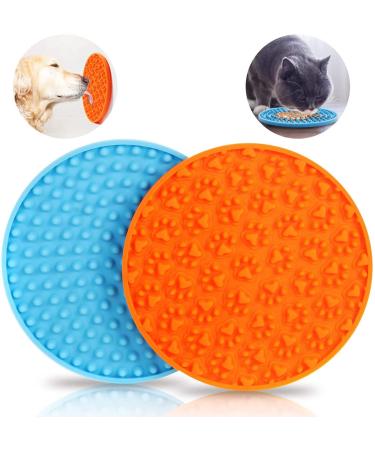 5.9in Lick Pad for Dogs Dog Bath Lick Pad Dogs Bathing Pad-Buddy Silicone Licky Pad with Super Suction Pet Slow Feeder for Easy and Fun Shower Pet Grooming Training Treat Mat OPaw+BDot