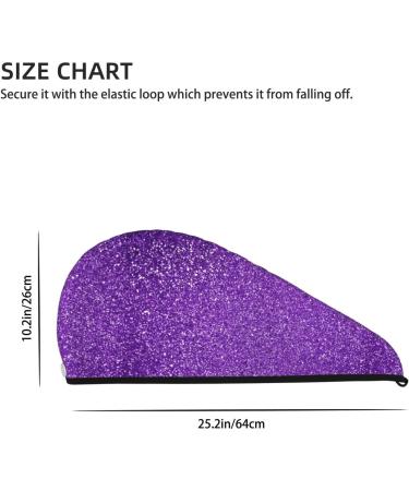 Glitter Purple Hair Towel Wrap - Quick Drying Hair Turban with Button | Perfect for All Hair Types - Shop Internationally - Buy Online on GoSupps.com