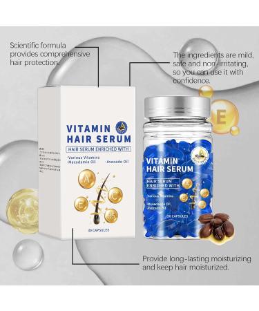 Clawrex Hair vitamin serum 30 pieces hair oil hair care capsules hair oil capsule antifrizz hair breakage repair for all hair moisturizing hair oil hair vitamins blue - Buy Online on GoSupps.com
