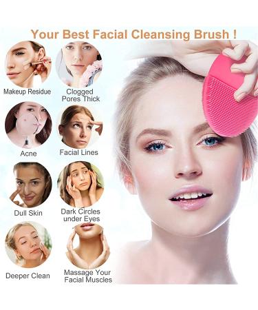 Silicone Ultrasonic Facial Cleansing Brush & Massager - Rechargeable & Waterproof Sonic Electric Exfoliator for Anti-Aging (Rose) - Buy Online on GoSupps.com