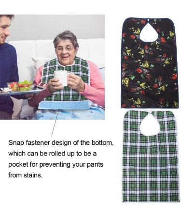 Adult bib Reusable Waterproof for Adults Washable with crumb compartment and snap button closure - Buy Online on GoSupps.com