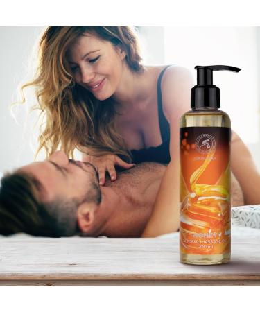 Sensual Massage Oil Honey 200ml - Natural Edible Body Oil with Almond & Grape Seed Oil for Relaxation | Kissable Massage Oil - Buy Online on GoSupps.com