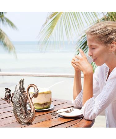 HALATUA Swan Spoonful Fork Holder Set - Exquisite Alloy Cutlery Accessories for Weddings & Special Occasions | Rust-Free Decorative & Robust - 7 Red Antique Sets - Buy Online on GoSupps.com