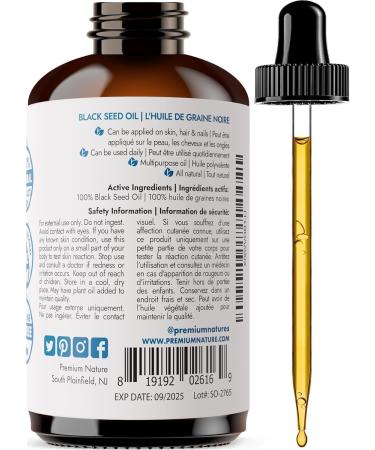 Black Seed Oil - Cold Pressed Virgin Unrefined Black Cumin Seed Oil for Skin 4 oz - Buy Online on GoSupps.com