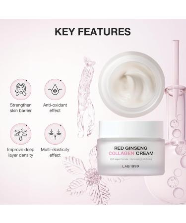 Donginbi LAB 1899 Red Ginseng Vegan Collagen Face Cream - Multi-Elasticity Moisturizer for Anti-Aging & Improved Skin Density | Korean Skin Care 50ml - Buy Online on GoSupps.com