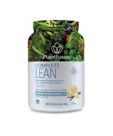 PlantFusion Complete Lean Plant Based Protein Powder - Prebiotic Fiber Superfoods & Digestive Enzymes - Vegan Gluten Free Soy Free Non-GMO - Vanilla 1.85 lb Vanilla 1.85 Pound (Pack of 1)