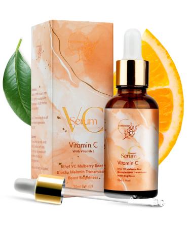 * Vitamin C Brightening Facial Serum with Vitamin E for Acne  Dark Spots  Eye Area  Fine Lines & Wrinkles  Good for Sensitive Skin  Smooth Glowing Anti-Aging Face Serum 1 Fl Oz vitamin c serum