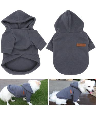 Hualisiji Dog Hoodie & Sweatshirt - Warm Fleece Sweater for Chihuahua - Lightweight Soft Stylish in Black & Gray - International Shipping Available - Buy Online on GoSupps.com