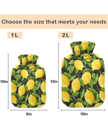 NAANLE Watercolor Lemons Hot Water Bottle - 1L Transparent Bed & Feet Warmer | Pain Relief & Heat Therapy - Buy Online on GoSupps.com