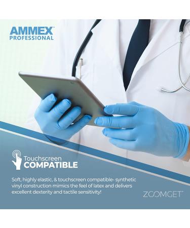 AMMEX Blue Nitrile Exam-Grade Gloves 3 Mil Latex & Powder Free | Medium | Pack of 100 - Buy Online on GoSupps.com