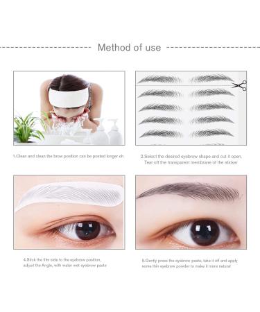 10 Sheets Black 6D Eyebrow Stickers - Waterproof Eco-Friendly Hair-Like Design | 100 Pairs for Perfect Brows - Buy Online on GoSupps.com