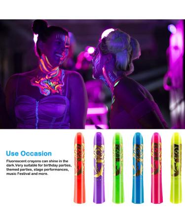 6 Glow in The Dark Face Paint Crayons for Halloween Parties - Non-Toxic UV Body Painting Kit - Buy Online on GoSupps.com