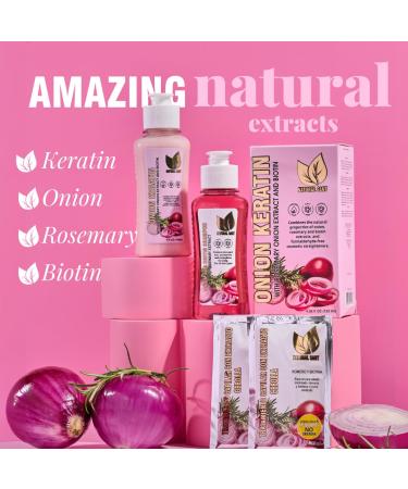 Keratin Hair Treatment Onion Duobox 120ml | Deep Repair Conditioning Hair Mask with Onion Rosemary & Biotin for Dry/Damaged Hair - Buy Online on GoSupps.com