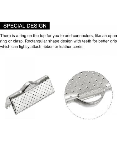 200pcs Silver Tone Ribbon Crimp Clamp Ends for DIY Craft Making - 16mm Bookmark Pinch Cord Clasps - Buy Online on GoSupps.com