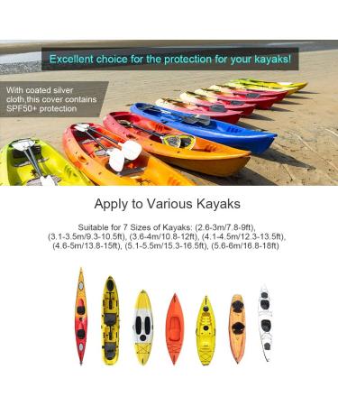 Waterproof Kayak Canoe Cover | UV Protection Shield for 9.3-10.5ft Kayak | Gray (Upgraded) Dust Cover | 7 Sizes Available - Buy Online on GoSupps.com