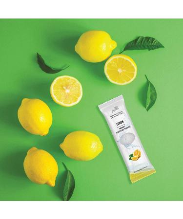 FabbPro Oshibori Moist Terry Cotton Refreshment Towels (25 Pack) - White Scented Lemon Towel (8x8 Inches) - Use Hot or Cold | Buy Now - Buy Online on GoSupps.com