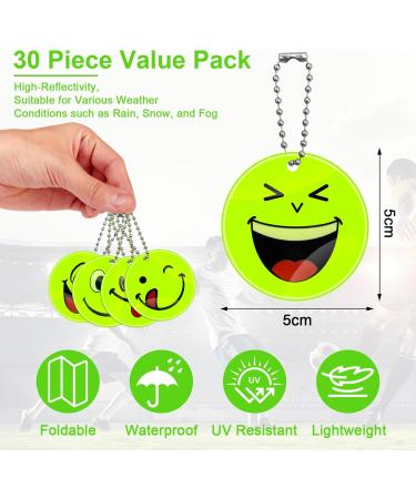 30 Smiley Light Safety Reflectors for Kids - Ideal for School Bags & Jackets | Birthday Party Gift - Buy Online on GoSupps.com