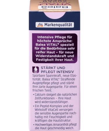 Balea VITAL+ Firming Eye Cream 15 ml - Hydrating & Anti-Aging Eye Care for Youthful Look | International Shipping Available - Buy Online on GoSupps.com