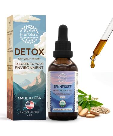 HerbEra Tennessee Herbal Detox Blend - USDA Organic Extract Made in USA | Immune & Liver Support Liquid Drops | Burdock Dandelion Root Licorice Milk Thistle Schisandra | 2 fl oz