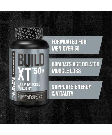 Jacked Factory N.O. XT Nitric Oxide Supplement (90 Capsules) & Build XT 50+ Daily Muscle Builder (90 Capsules) for Muscle Growth Pumps Vitalty & Recovery - Buy Online on GoSupps.com