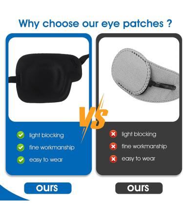 2Pcs Right Eye Patches for Adults Adjustable 3D Medical Eyepatch for Lazy Eye Amblyopia & Strabismus Post-Surgery Relief - Buy Online on GoSupps.com