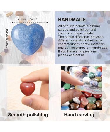 15 PCS Natural Heart Crystals Healing Gemstones Set - Chakra Stones for Reiki Balancing and Crystal Lovers - Bulk Decor Gift - Buy Online on GoSupps.com
