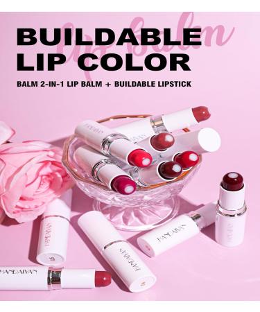 Nude Pink Hydrating Tinted Lip Balm & Velvet Lipstick - Vitamin E Core Lip Shine Buildable Glossy Lip Gloss (#01 - Buy Online on GoSupps.com
