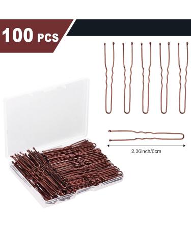 Neburora 100pcs Brown U Shaped Bobby Hair Pins 2.4 Inches for Women & Girls Salon Hairdressing - Buy Online on GoSupps.com