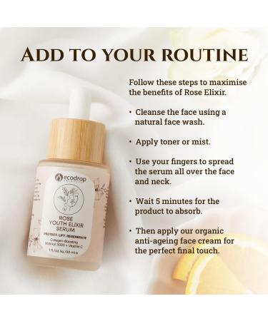 Ecodrop Matrixyl 3000 & Hyaluronic Acid Serum - 30ml | Powerful & Advanced Rose-Scented Daily Anti-Ageing & Anti-Wrinkle Facial Skin Repair Treatment with Vitamin C | Vegan & Cruelty-Free Skincare - Buy Online on GoSupps.com