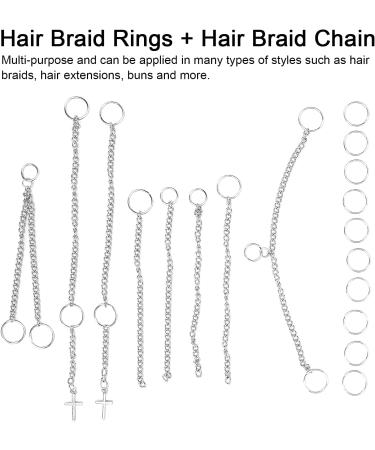 Hair Braid Chain Multi Purpose Attractive Charming Hair Braid Rings Decorative Beautiful Punk Style for Hair Decoration for Hair Braiding for Gift - Buy Online on GoSupps.com