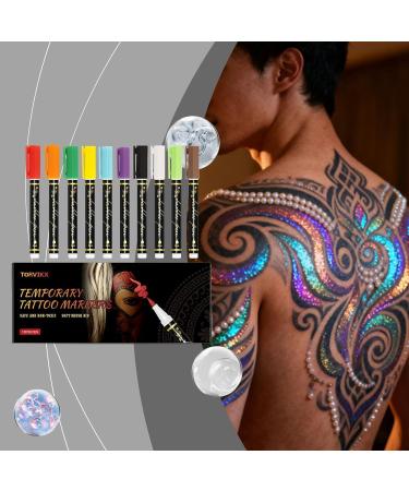  Sionhiuo Skin Painting Pencils 10 Colors Skin Friendly Long Lasting Fine Point Skin Pencils for Birthday Cosplay Festival Makeup Party - Buy Online on GoSupps.com