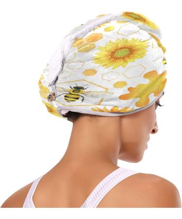 Buy Honey Bees Dry Hair Cap - 2 Piece Quick Drying Towel Set Super Absorbent & Comfortable - Perfect for All Hair Types - Buy Online on GoSupps.com