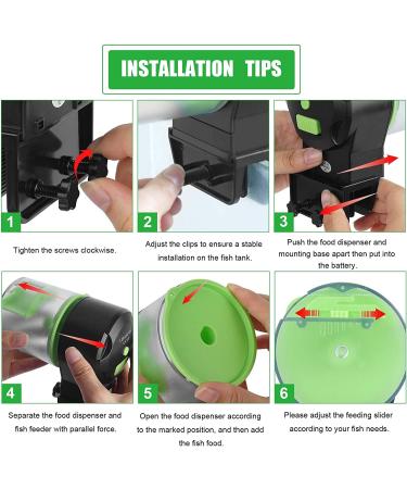 Lefunpets Automatic Fish Feeder with 2 Food Dispensers - Aquarium Tank Timer Auto Feeder | Green - Buy Online on GoSupps.com