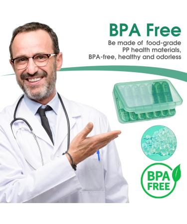 Zoolion Weekly Pill Box 7 Day 3 Times a Day - Portable Travel Pill Organizer for Vitamins and Supplements (Olive) - Buy Online on GoSupps.com