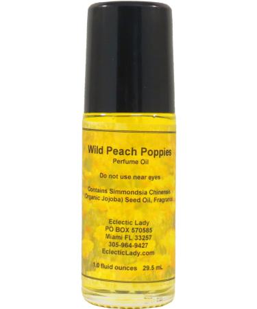 Wild Peach Poppies Perfume Oil 1.0 Oz Portable Roll-On Fragrance with Long-Lasting Scent Delightful Essential Oils and Jojoba Oil For Daily Use 1 Fl Oz (Pack of 1)