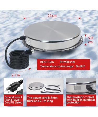ayakol Chicken Water Heater Base for Winter 24cm Suitable for for Metal/Plastic waterers Automatic Temperature Control Poultry/pet Waterer Base with Antifreeze Power Cord - Buy Online on GoSupps.com