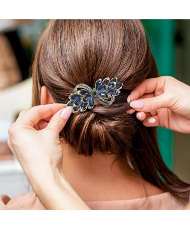 PATKAW Hair Barrettes for Women Rhinestone Hair Clips Flower Hair Barrettes Crystal Pearl French Hairpins Hair Clip Barrettes for Women Wedding Accessories Green - Buy Online on GoSupps.com