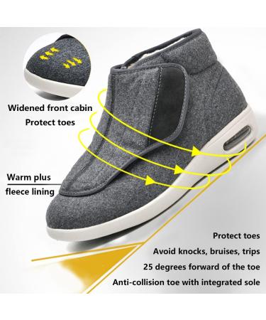 LGZY Diabetic Shoes for Men and Women | Wide Width Support for Swollen Feet, Edema & Plantar Fasciitis | Grey - Size 37 EU - Buy Online on GoSupps.com