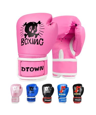 Kids Boxing Gloves Premium Breathable Training Boxing Gloves for Punching Bag, Kickboxing, MMA Pink 4 OZ