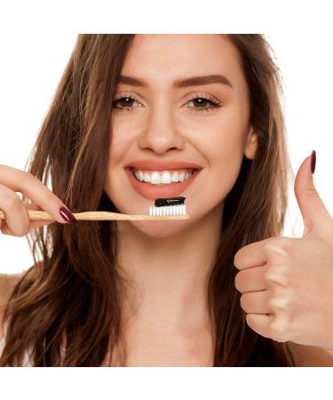 Charcoal Toothpaste | Bamboo Activated Whitening | Remove Stains & Plaque | Sensitive Teeth Friendly | Free Bamboo Toothbrush | Eco-Friendly & Biodegradable - Buy Online on GoSupps.com