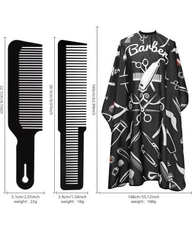 Professional Barber Cape Set - 3 Pieces Hair Cutting Cape for Stylists with Adjustable Closure Neck Duster Brush & Combs | Men's Salon Accessories - Buy Online on GoSupps.com