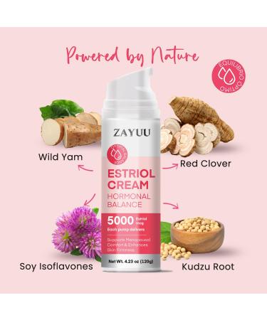 Estriol Face Cream for Women: Hydrating Botanical Moisturizer with Wild Yam, Red Clover & Soy Isoflavones, Hyaluronic Acid + Aloe, Fast-Absorbing Face/Neck/Chest Cream, Pump Bottle, 4.23 oz (120g) - Buy Online on GoSupps.com