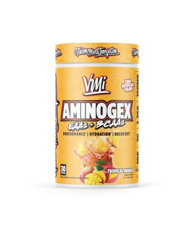 Aminogex Ultra | BCAA Powder | Amino Acids + Betaine and Glutamine | Amino Acid Post Workout Recovery Drink | Intra Workout Drink with Electrolytes | (30 Servings) (Tropical Mango, 18.2 ounces)