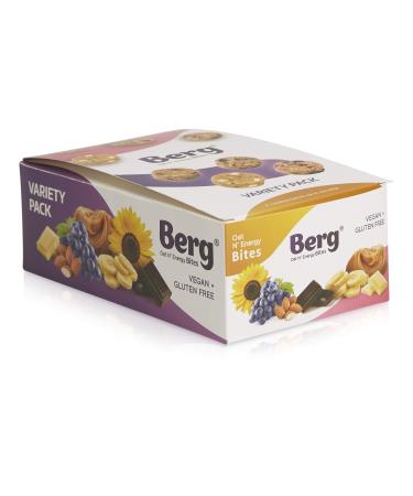 Berg Oat N' Energy Bites - Non-GMO, Gluten Free, Dairy Free, Soy Free and Vegan - Clean Energy Snack - 1.5oz, Pack of 8 (Variety)